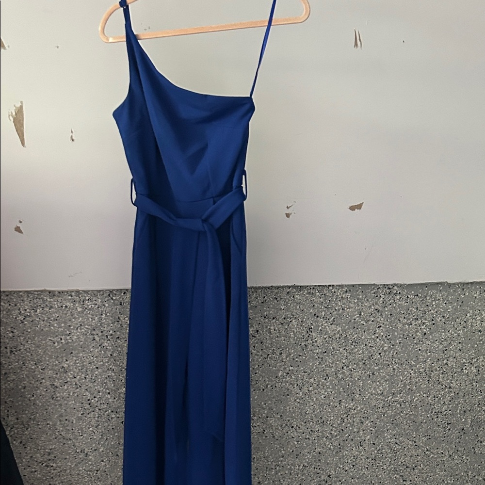 Chic One-Shoulder Blue Dress